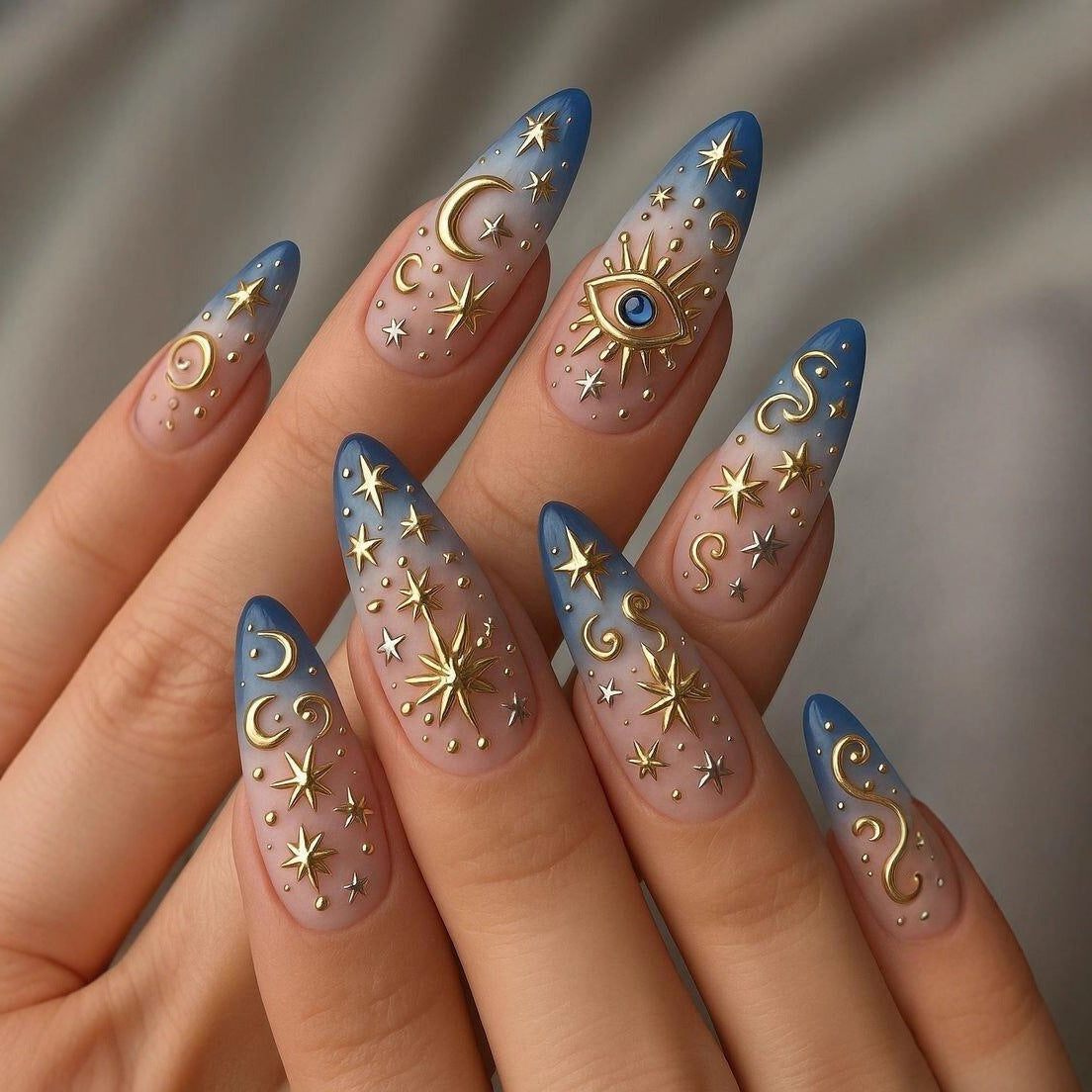Wearable Nails Medium and Long Almond Fake Nails Nail Art Finished Nail Advanced Wearable Nails