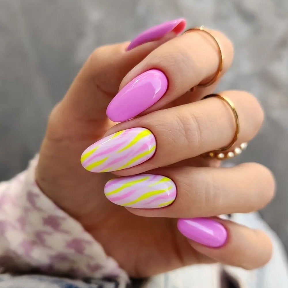 Wearable Nails Medium and Long Almond Fake Nails Nail Art Finished Nail Advanced Wearable Nails